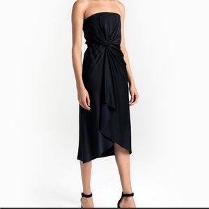 A.L.C. Roya Strapless Knot Front Midi Dress